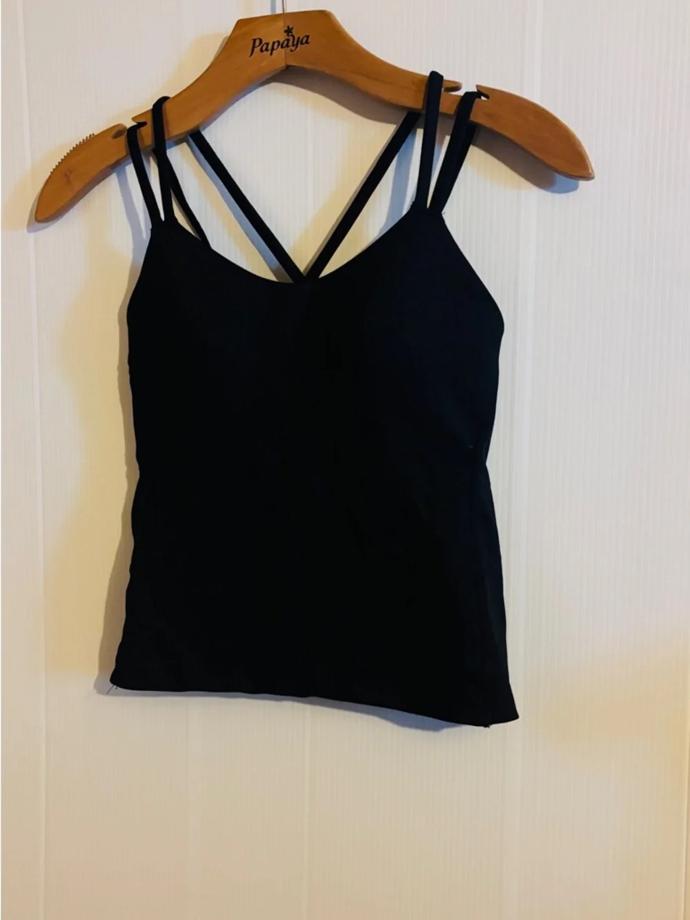 Black Ribbed Double-Strap Camisole - Picture 1 of 5
